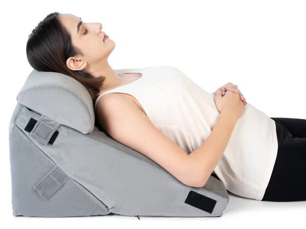 FOVERA Adjustable Memory Foam Bed Wedge Pillow with Headrest