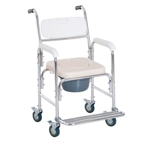 Multifunction Commode Chair with Wheels