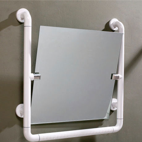 Adjustable Mirror with Grab Bar